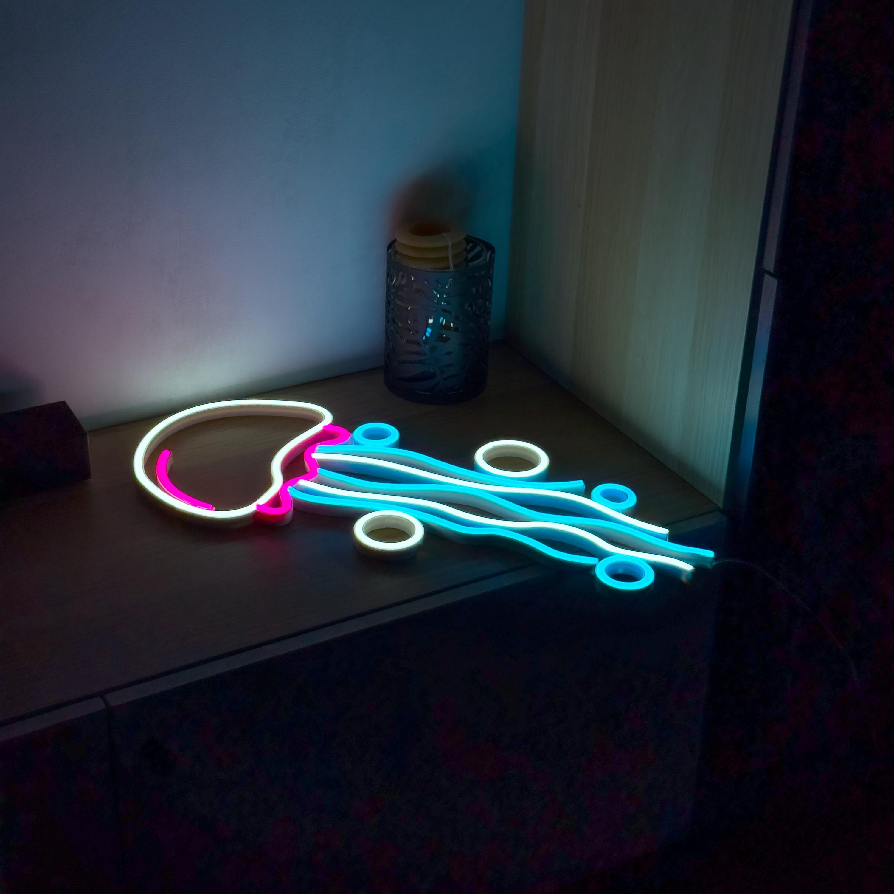 Jellyfish Neon Sign for Bar, Cafe & Game Room – 3D Purple LED Light, Aesthetic Ocean Decor, Eye-Catching Wall Art, Neon sign bedroom