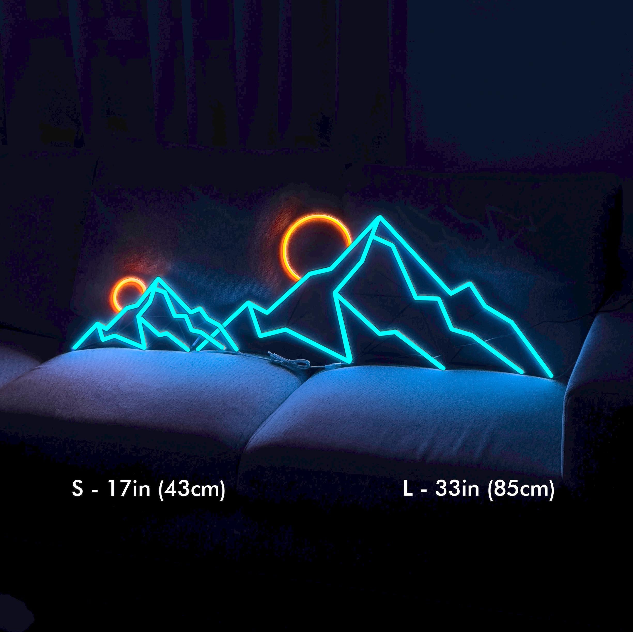mountain neon wall art landscape Neon Sign neon art, Mountain Art Light Sign, Led light Wall Decor, mount decor, Custom Neon Sign, gift man