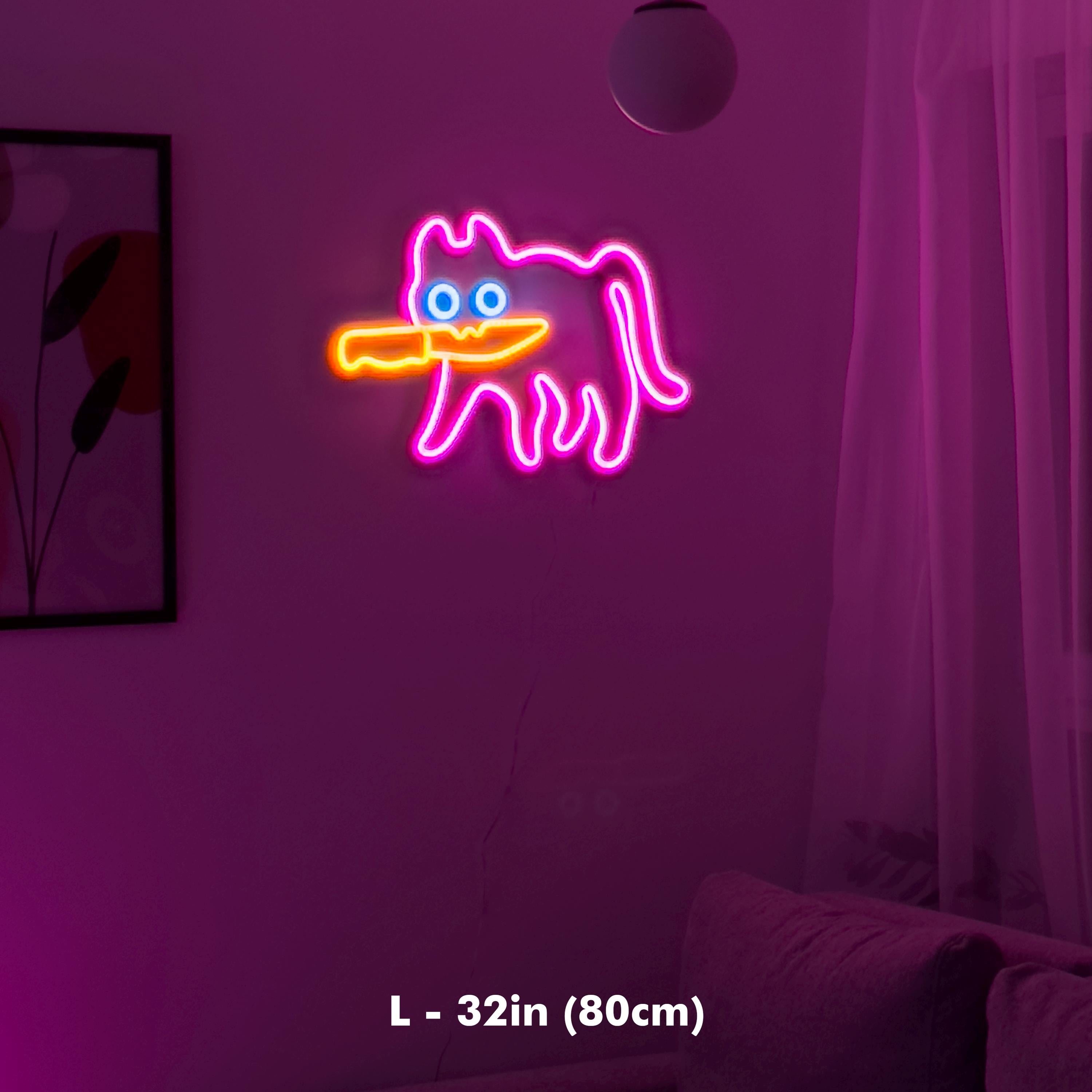 Cat Neon Sign – LED Cat Light, Neon Cat Wall Decor, Cat LED Sign, Cool Cat Neon Light, Cute Cat Room Decor, Custom Cat Neon Sign More