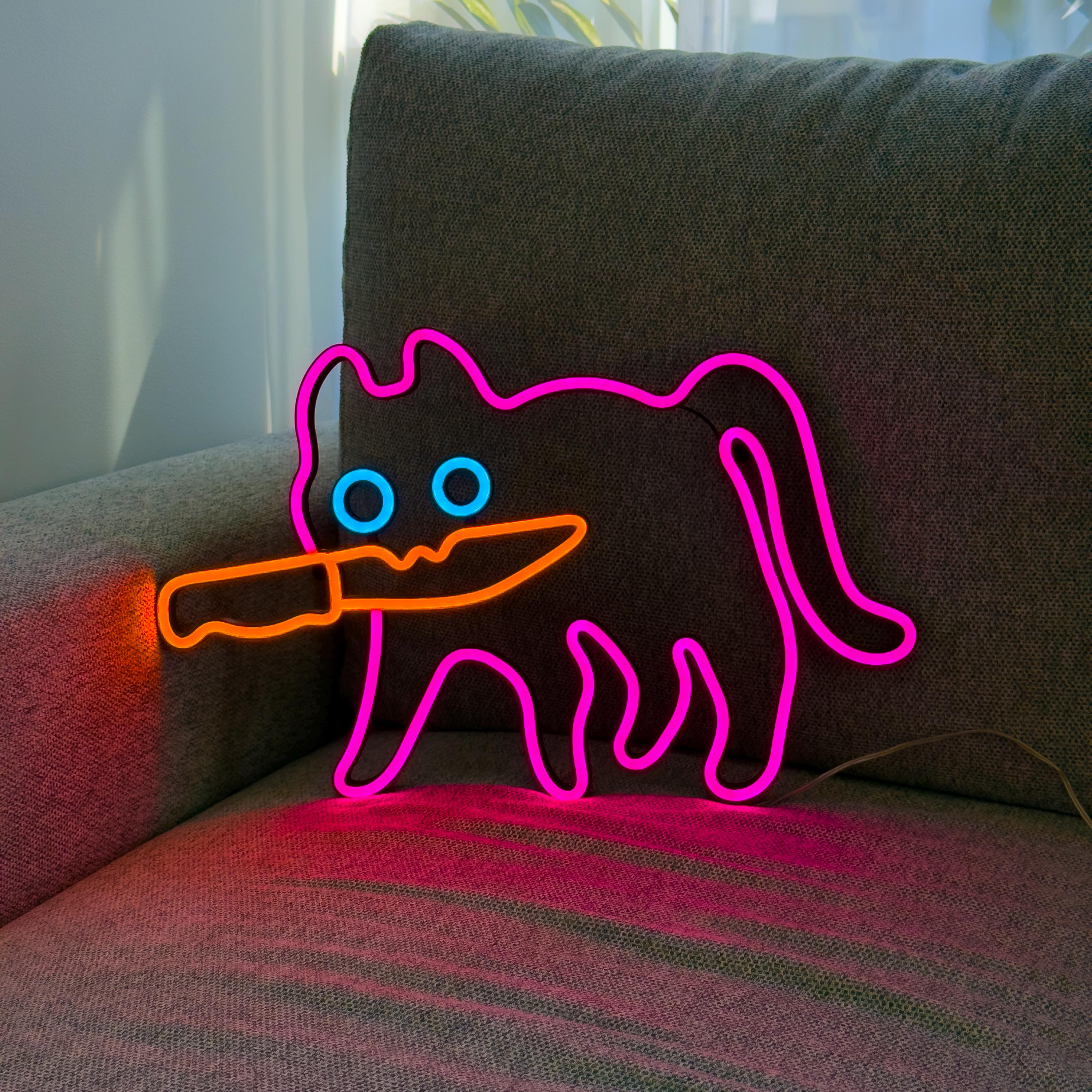 Cat Neon Sign – LED Cat Light, Neon Cat Wall Decor, Cat LED Sign, Cool Cat Neon Light, Cute Cat Room Decor, Custom Cat Neon Sign More