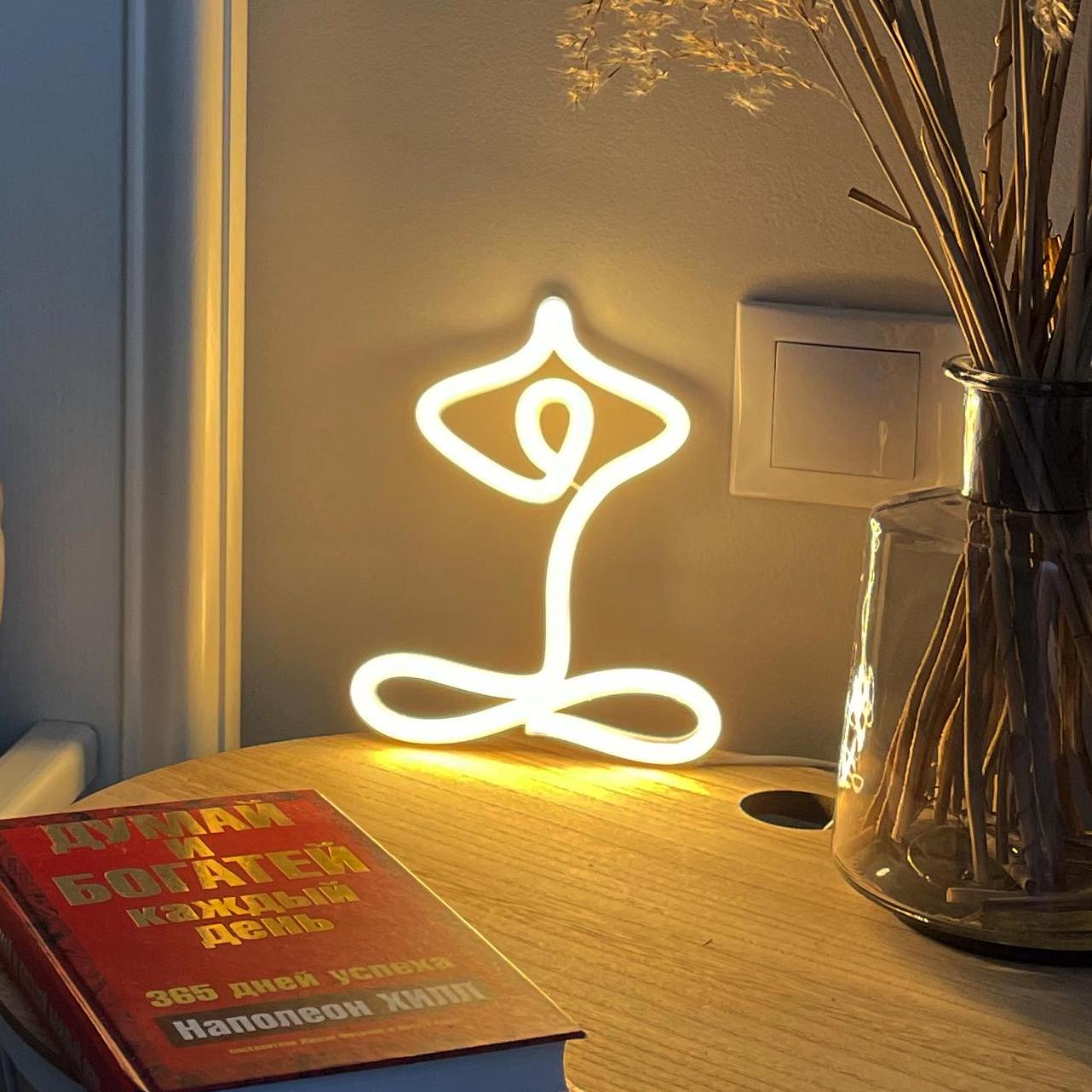 Yoga Neon Sign – LED Wall Art, Meditation Room Decor, Spiritual Neon Light, Zen Yoga Studio Sign, Relaxing LED Decor for Home & Gym