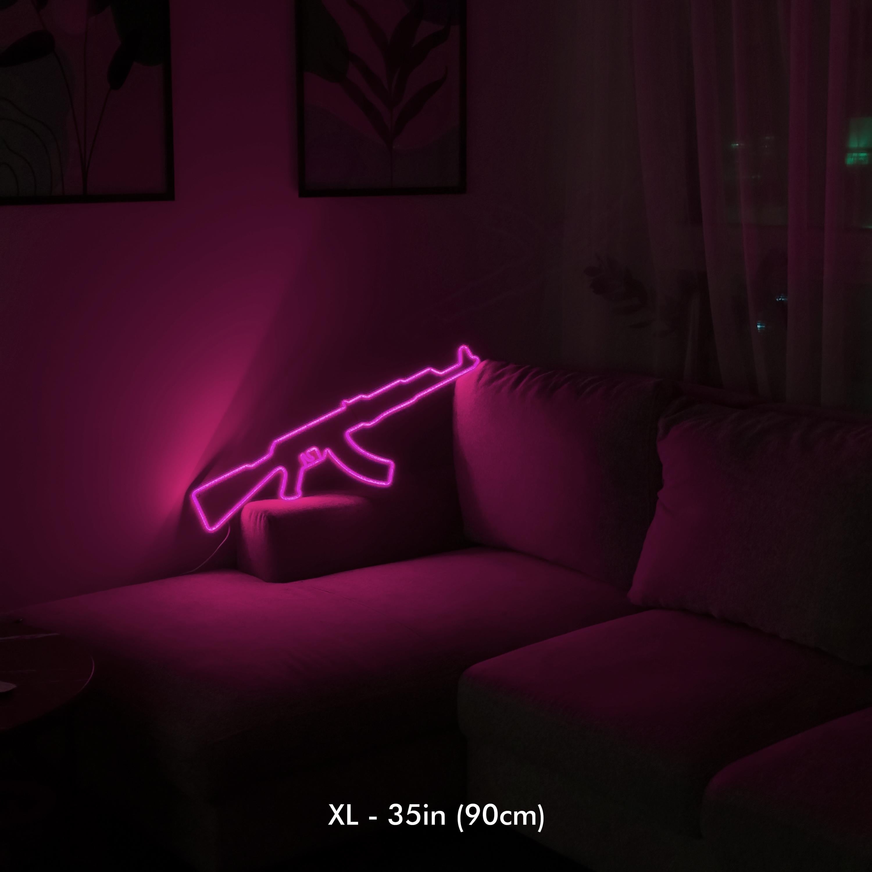 Gun Led Neon Signs AK 47 gift Pistol LED Neon Lights Gun Wall Art Décor Neon Custom Desk light CS go neon rifle neon sign ak47 wall art