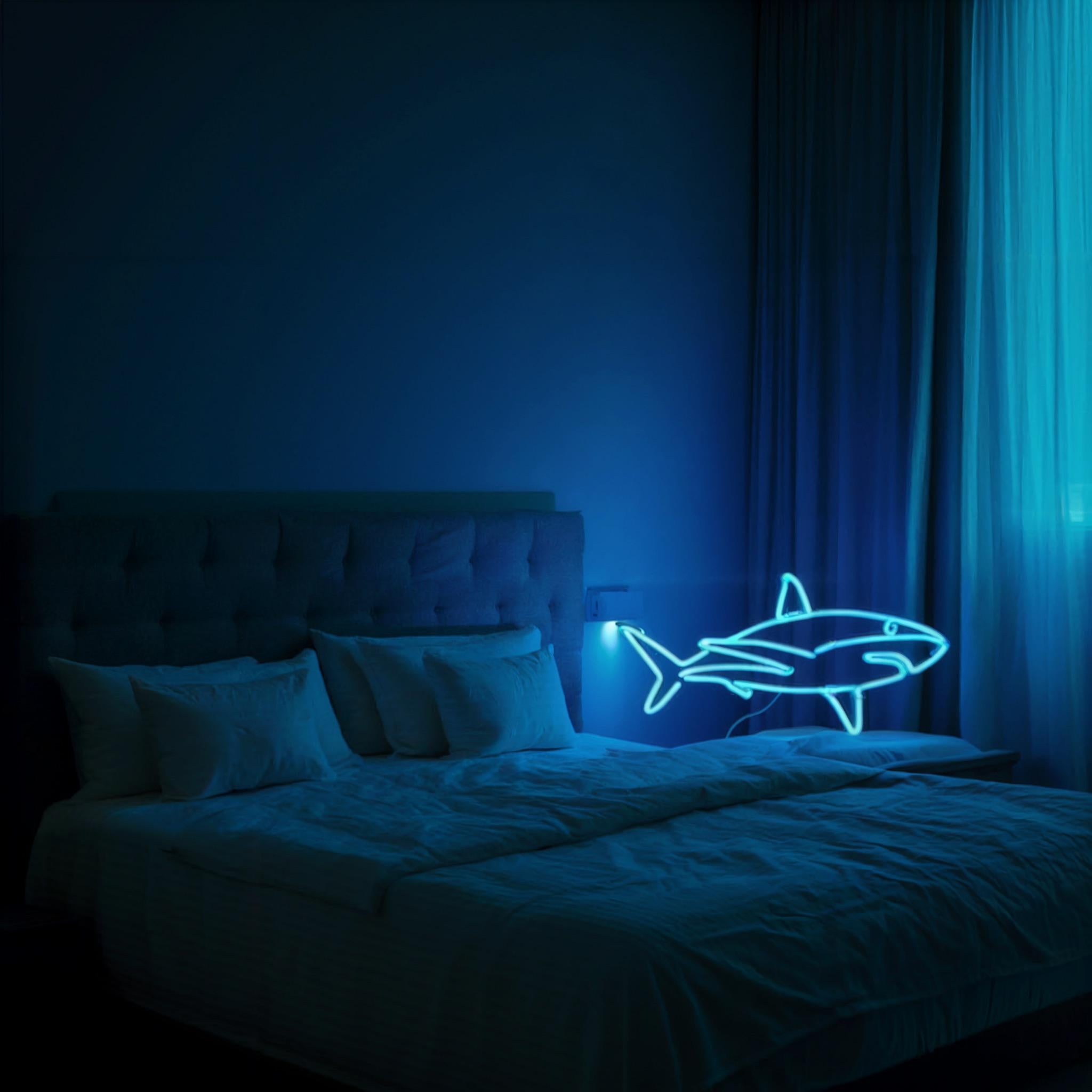 Shark neon sign LED Light – custom neon sign Shark Ocean Fans, Beach Bars, Surf Rooms, Underwater Glow Wall Art, neon sign bedroom