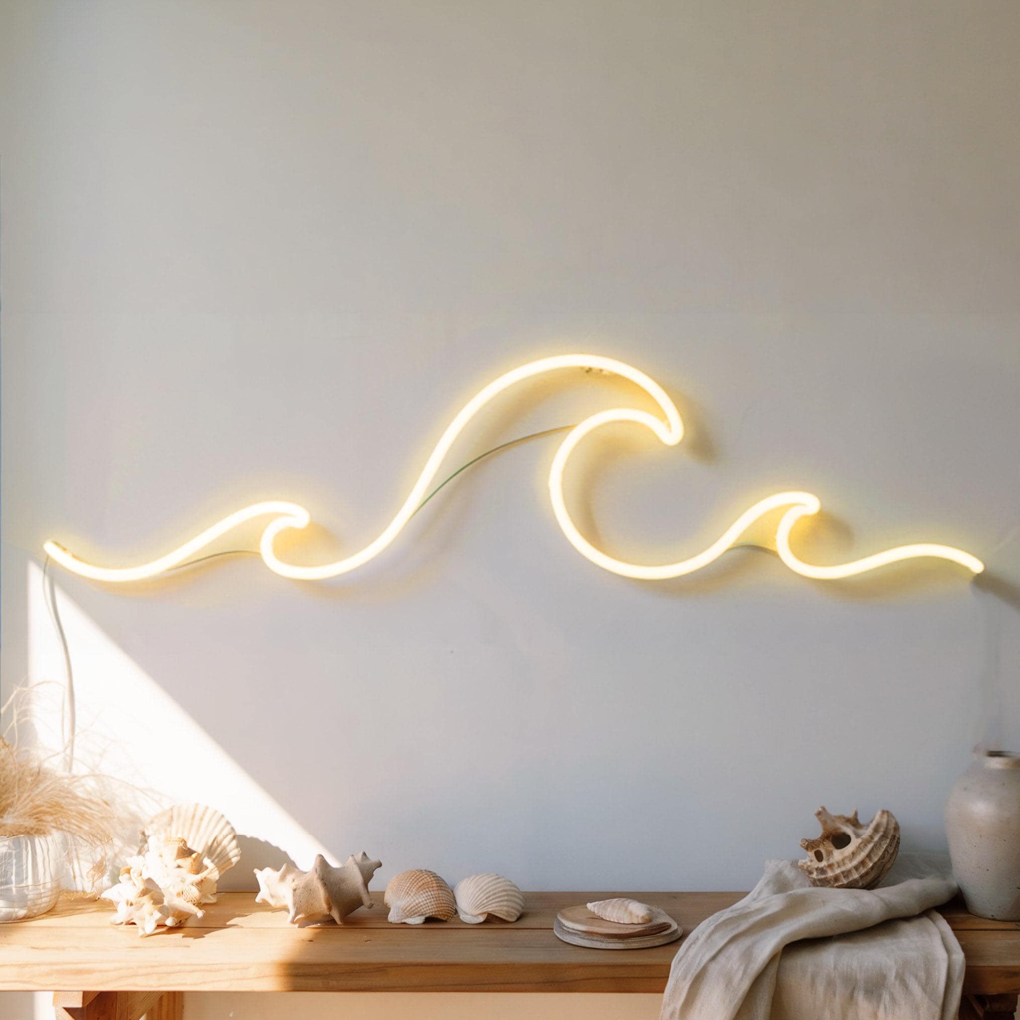 Wave Ocean Neon Sign – Custom LED Neon Light for Bedroom, Wall Decor, Ocean Art, Modern LED Neon Sign, Unique Coastal Decoration