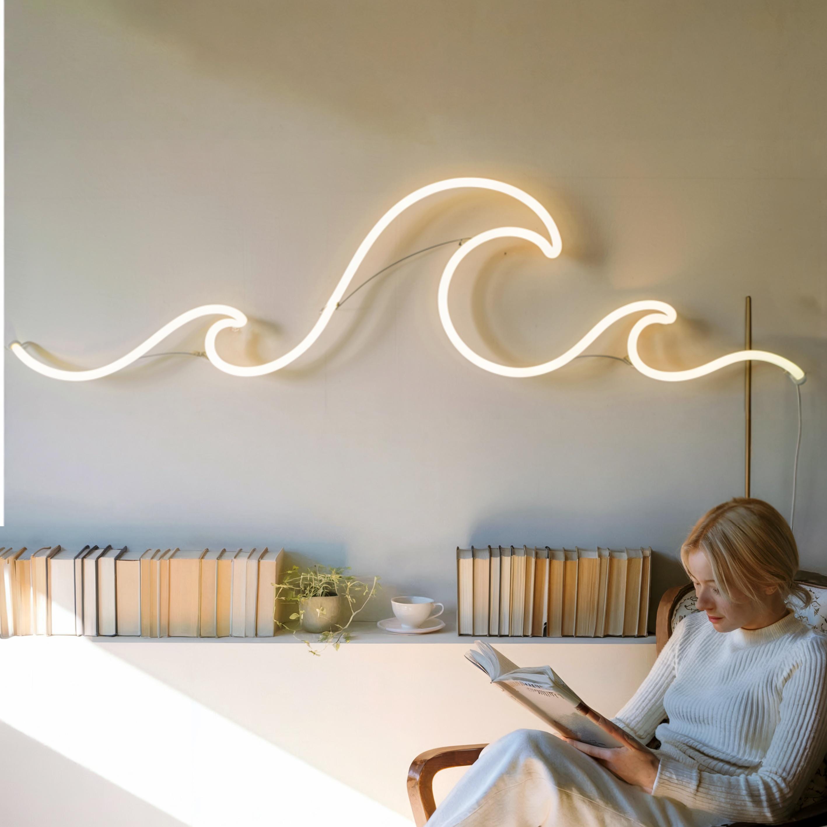 Wave Ocean Neon Sign – Custom LED Neon Light for Bedroom, Wall Decor, Ocean Art, Modern LED Neon Sign, Unique Coastal Decoration