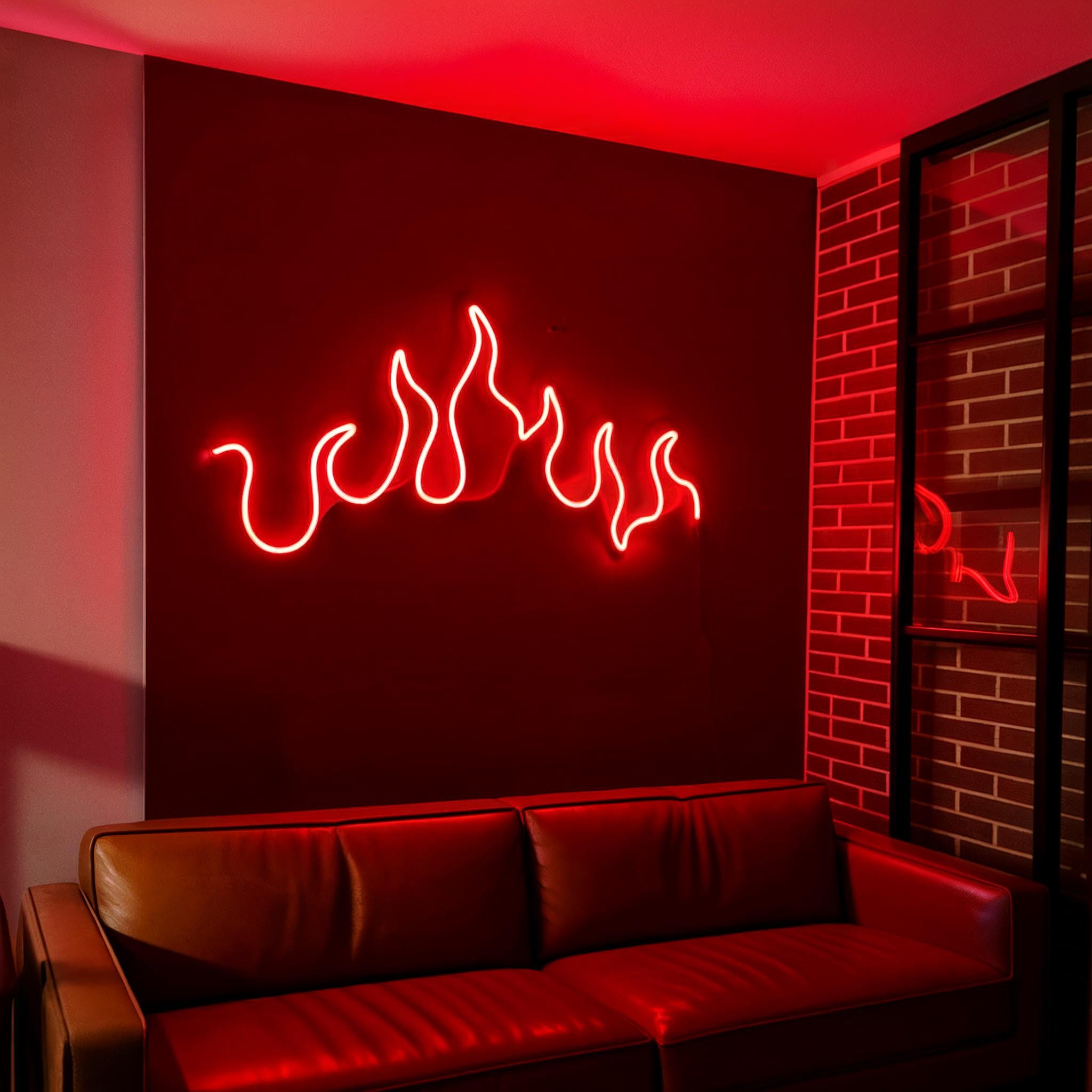 Fire Neon Sign – LED Neon Sign Wall Art – Neon Sign for Bedroom Decor – Fire LED Light – Unique Neon Sign Gift – Wall Decor Neon