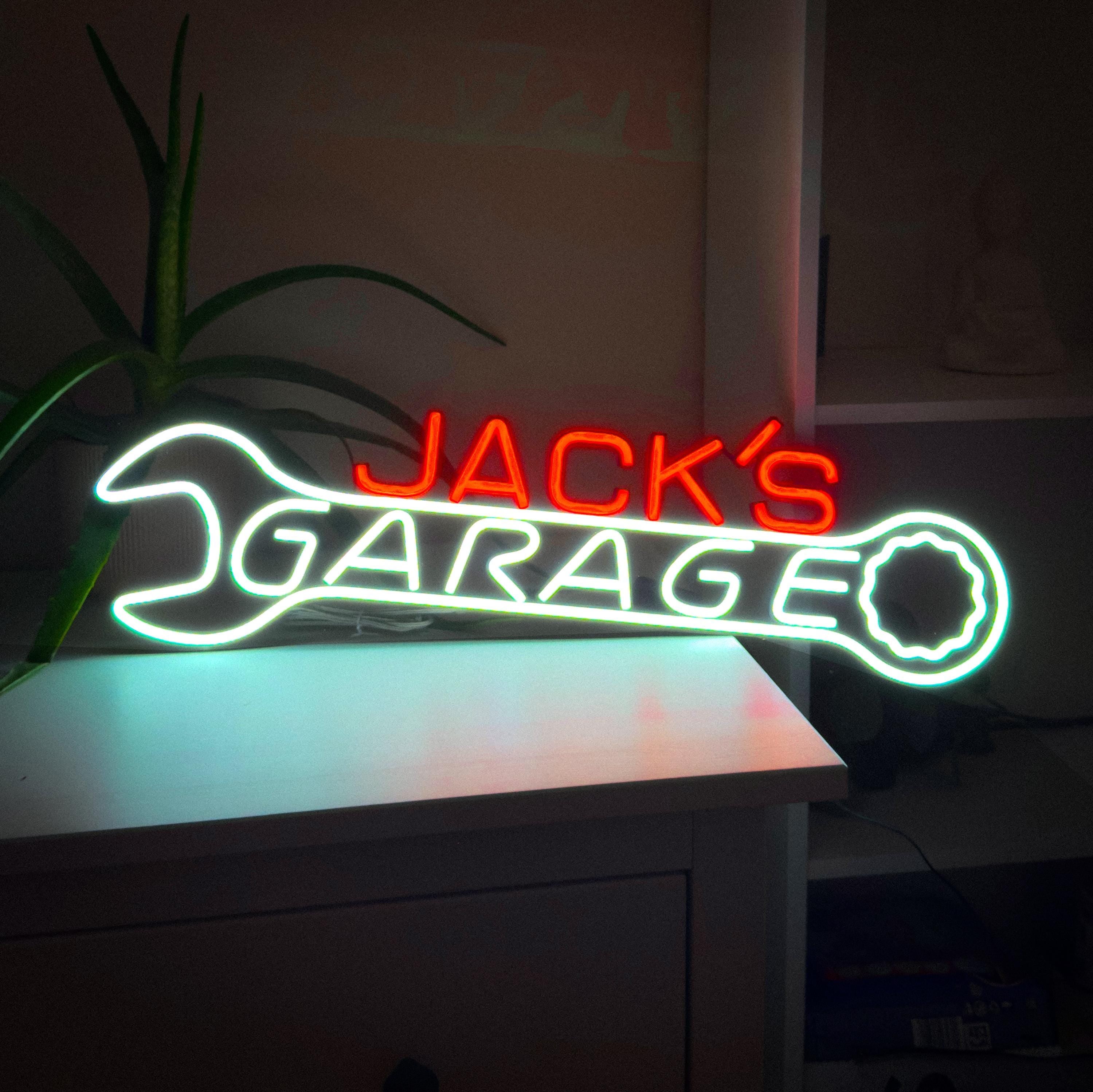 Custom Garage decor Signs,Personalized neon Garage Signs,Gift for Dad, Gift for husband,Man Cave Decor,Workshop Car Sign