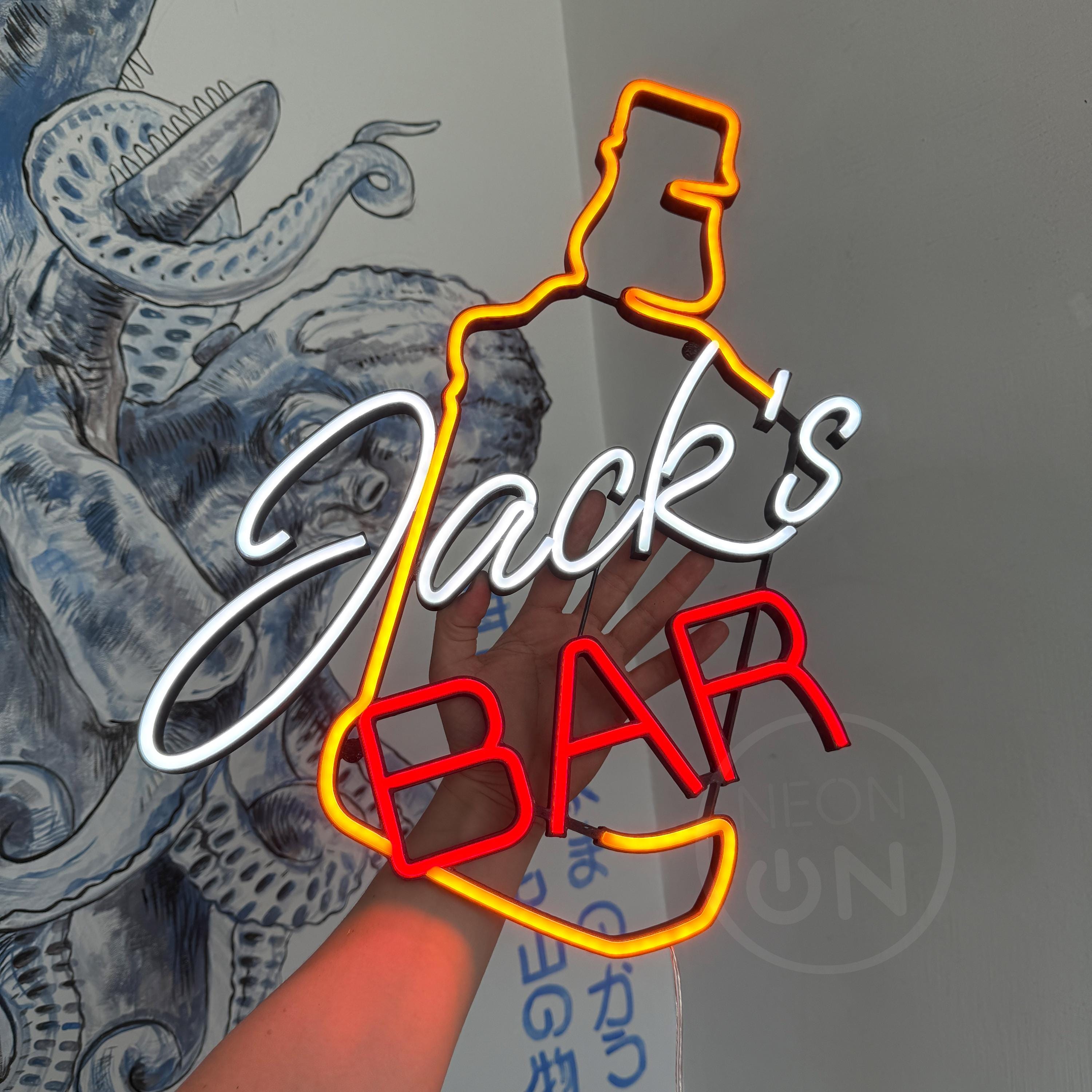 Custom Bar Neon Sign Beer Sign,Neon Bar Sign,Gifts for Him,Neon Beer Sign,Pub Club Logo Sign,Custom Bar Name LED Sign,Home Bar Wall Decor,