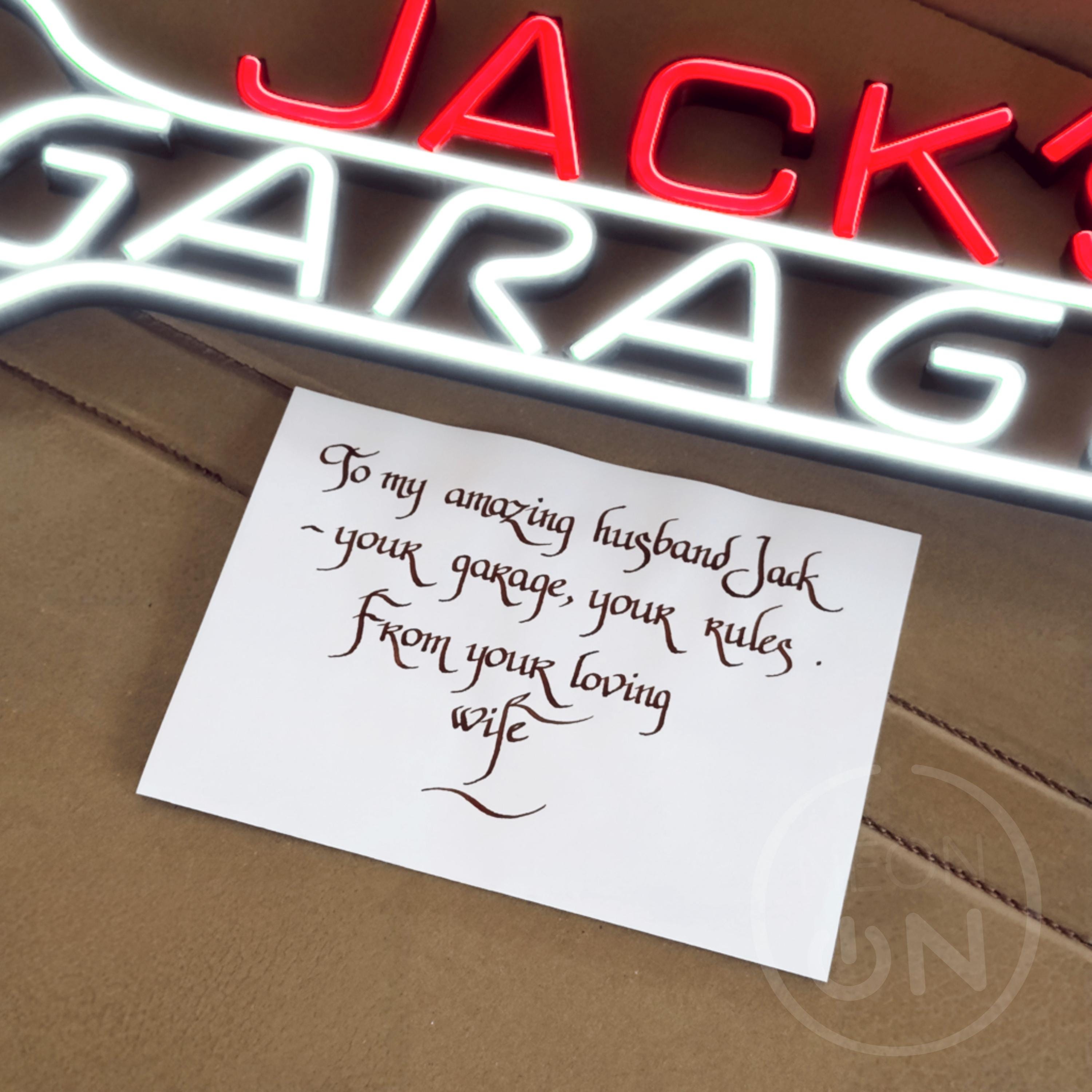 Custom Garage decor Signs, Personalized neon Garage Signs,Gift for Dad, Gift for husband,Man Cave Decor, Workshop Car Sign, garage neon sign