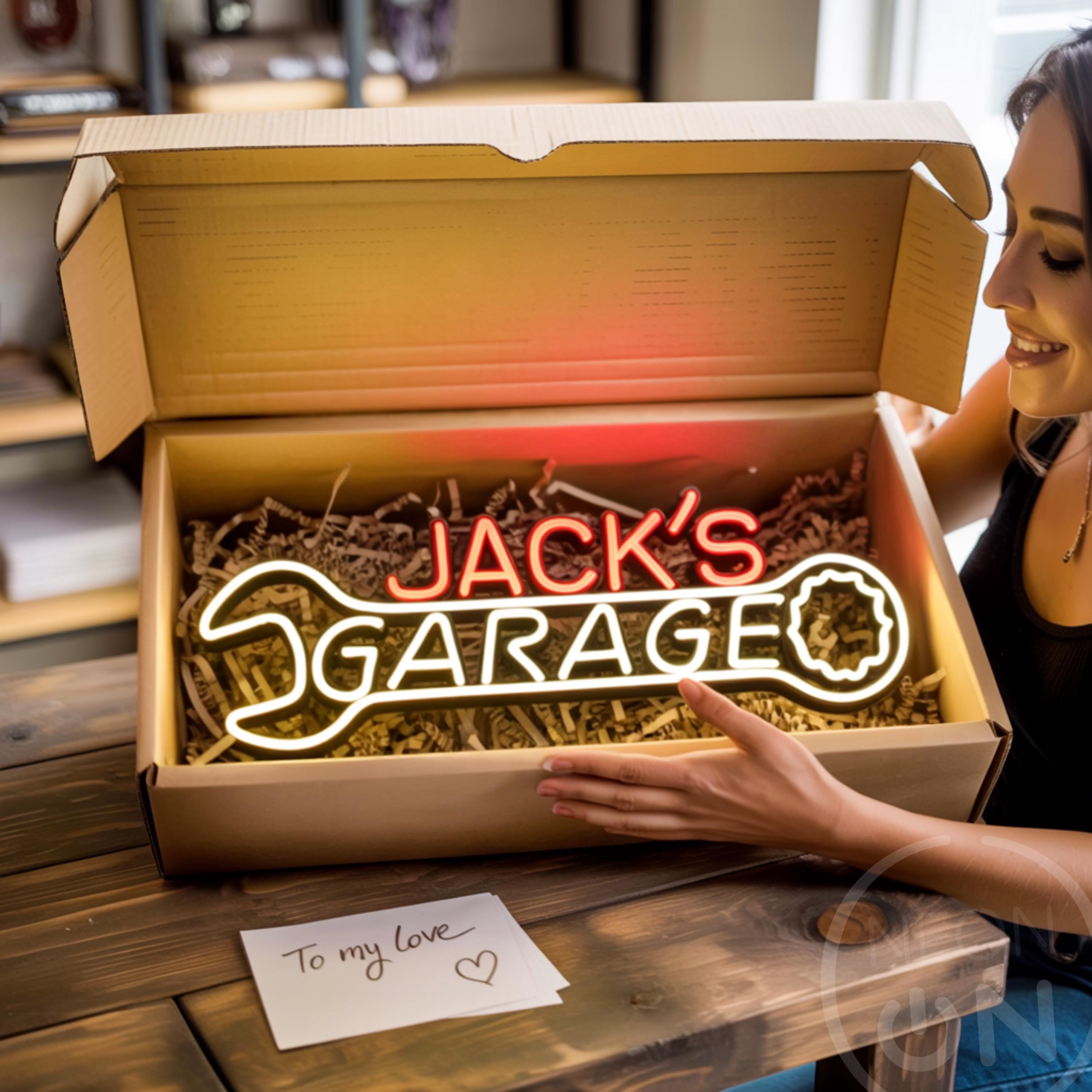 Custom Garage decor Signs, Personalized neon Garage Signs,Gift for Dad, Gift for husband,Man Cave Decor, Workshop Car Sign, garage neon sign