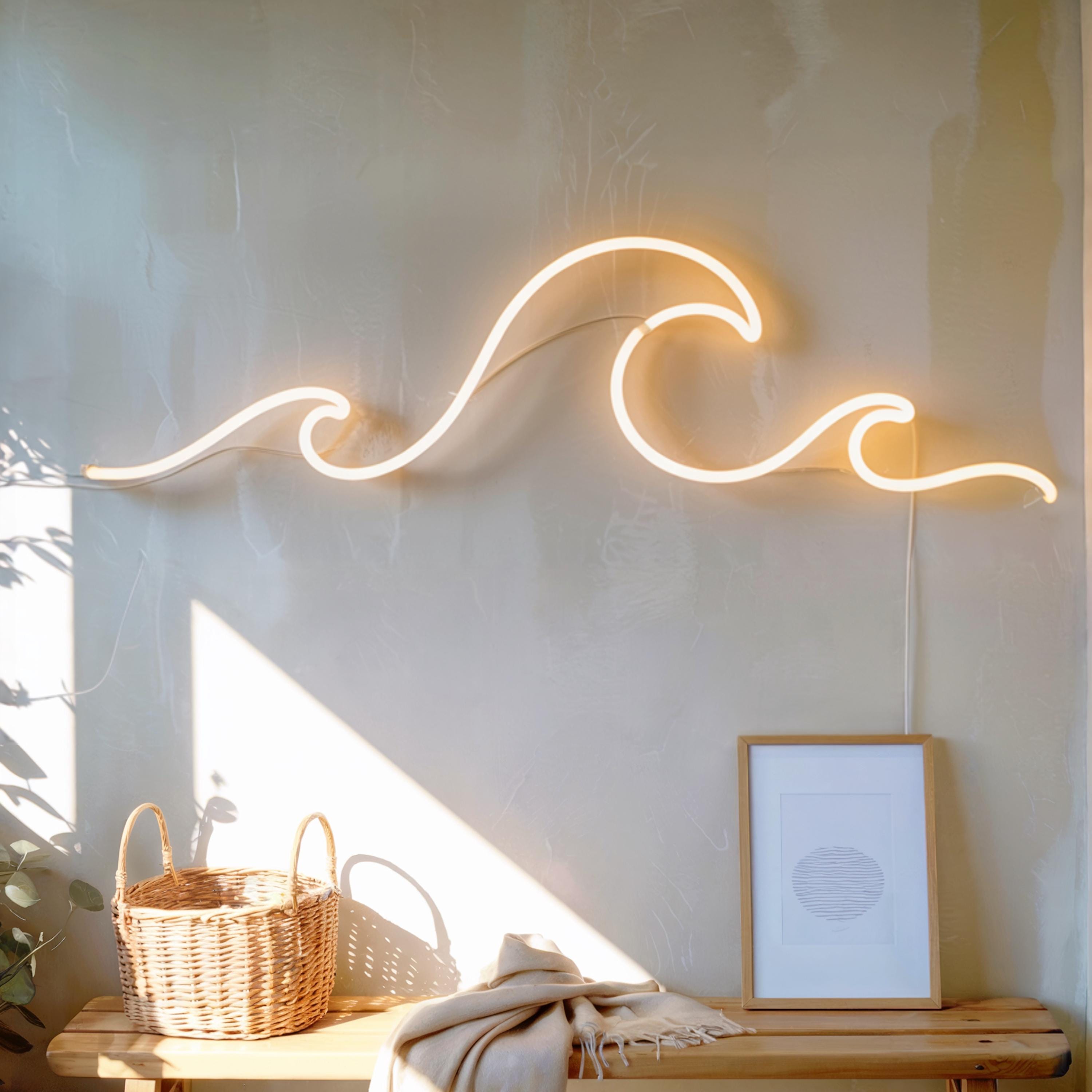 Wave Ocean Neon Sign – Custom LED Neon Light for Bedroom, Wall Decor, Ocean Art, Modern LED Neon Sign, Unique Coastal Decoration