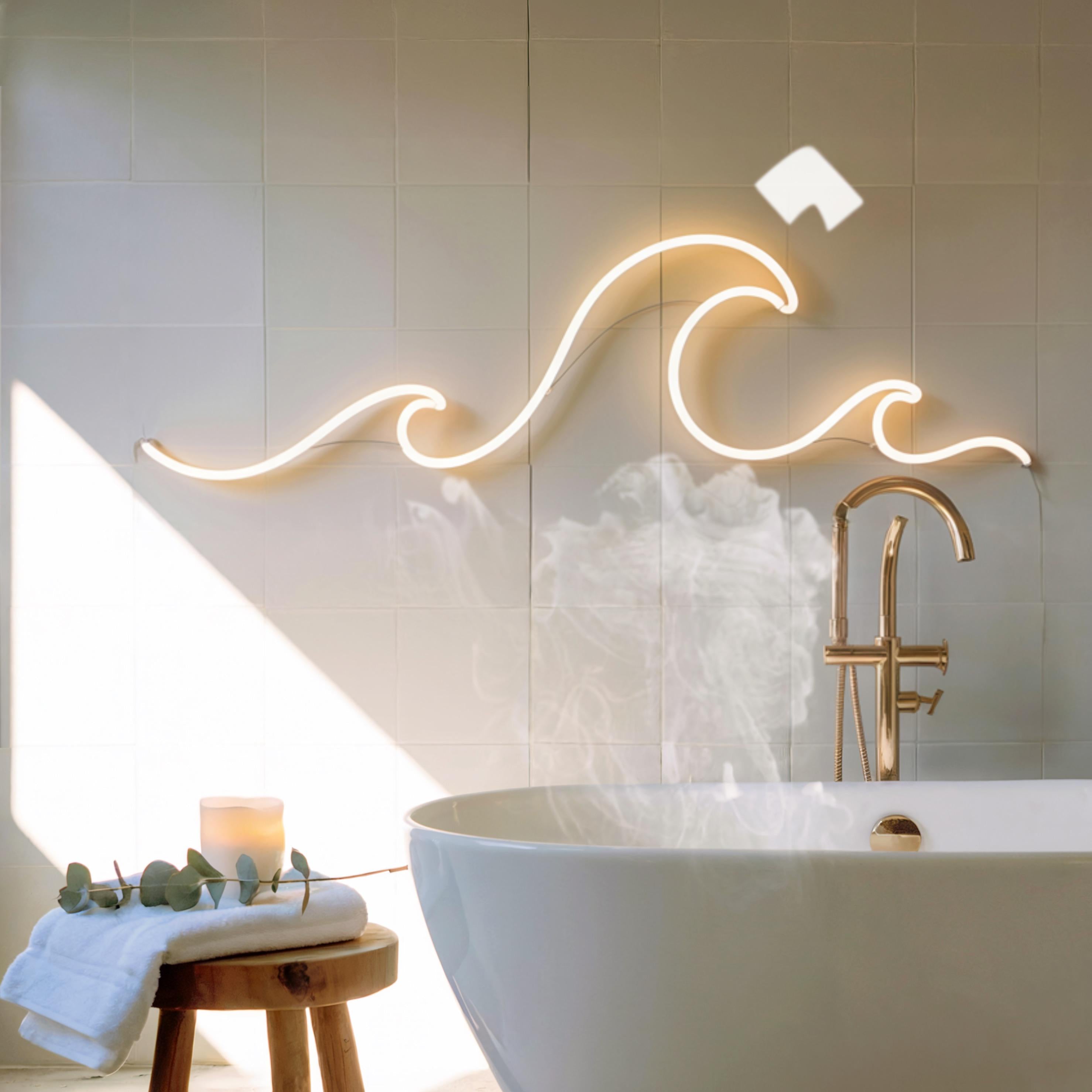 Wave Ocean Neon Sign – Custom LED Neon Light for Bedroom, Wall Decor, Ocean Art, Modern LED Neon Sign, Unique Coastal Decoration