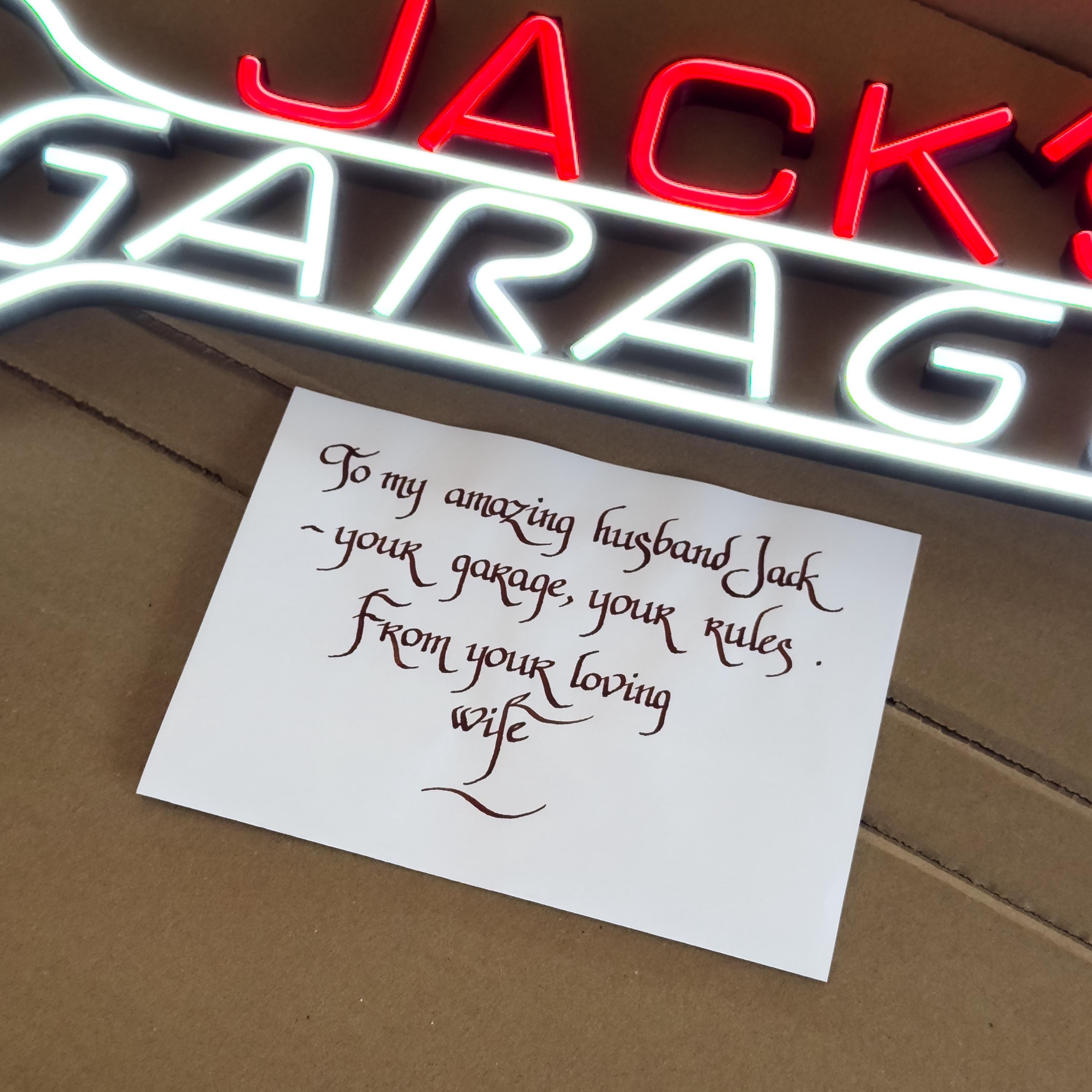 Garage Bar Neon Sign – Whiskey Wall Art for Men, Man Cave Light, Rustic LED Gift for Him, Garage Makeover Decor