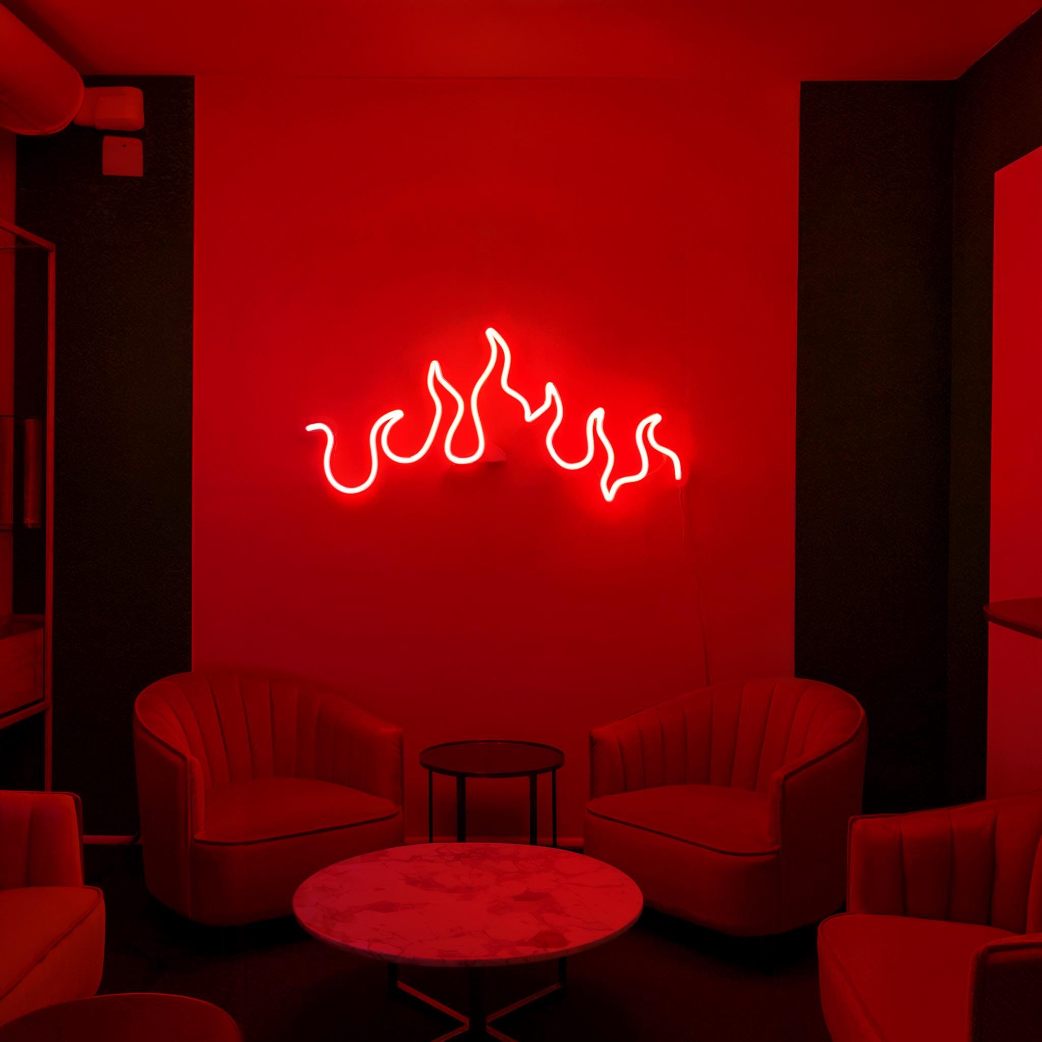 Fire Neon Sign – LED Neon Sign Wall Art – Neon Sign for Bedroom Decor – Fire LED Light – Unique Neon Sign Gift – Wall Decor Neon