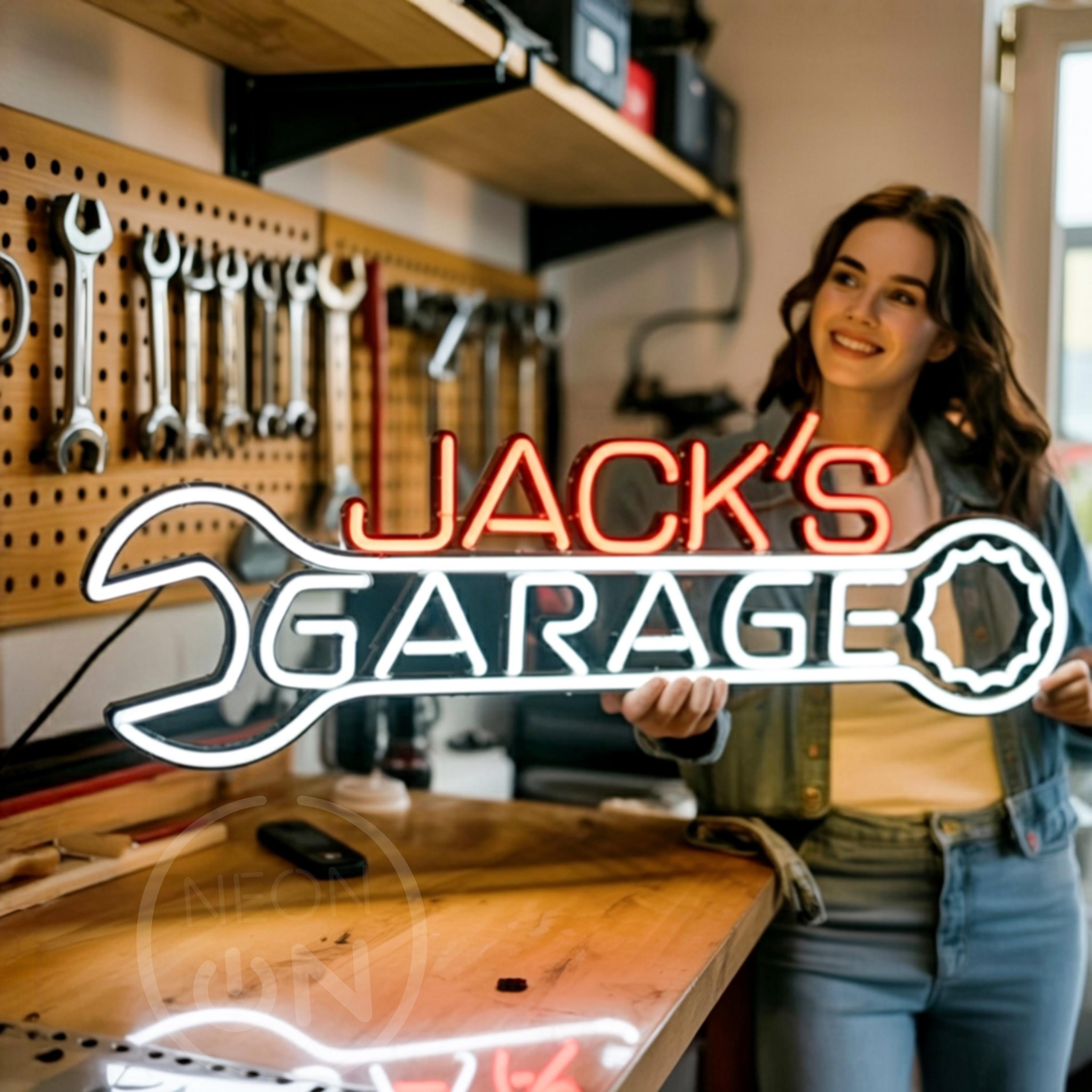 Custom Garage decor Signs, Personalized neon Garage Signs,Gift for Dad, Gift for husband,Man Cave Decor, Workshop Car Sign, garage neon sign