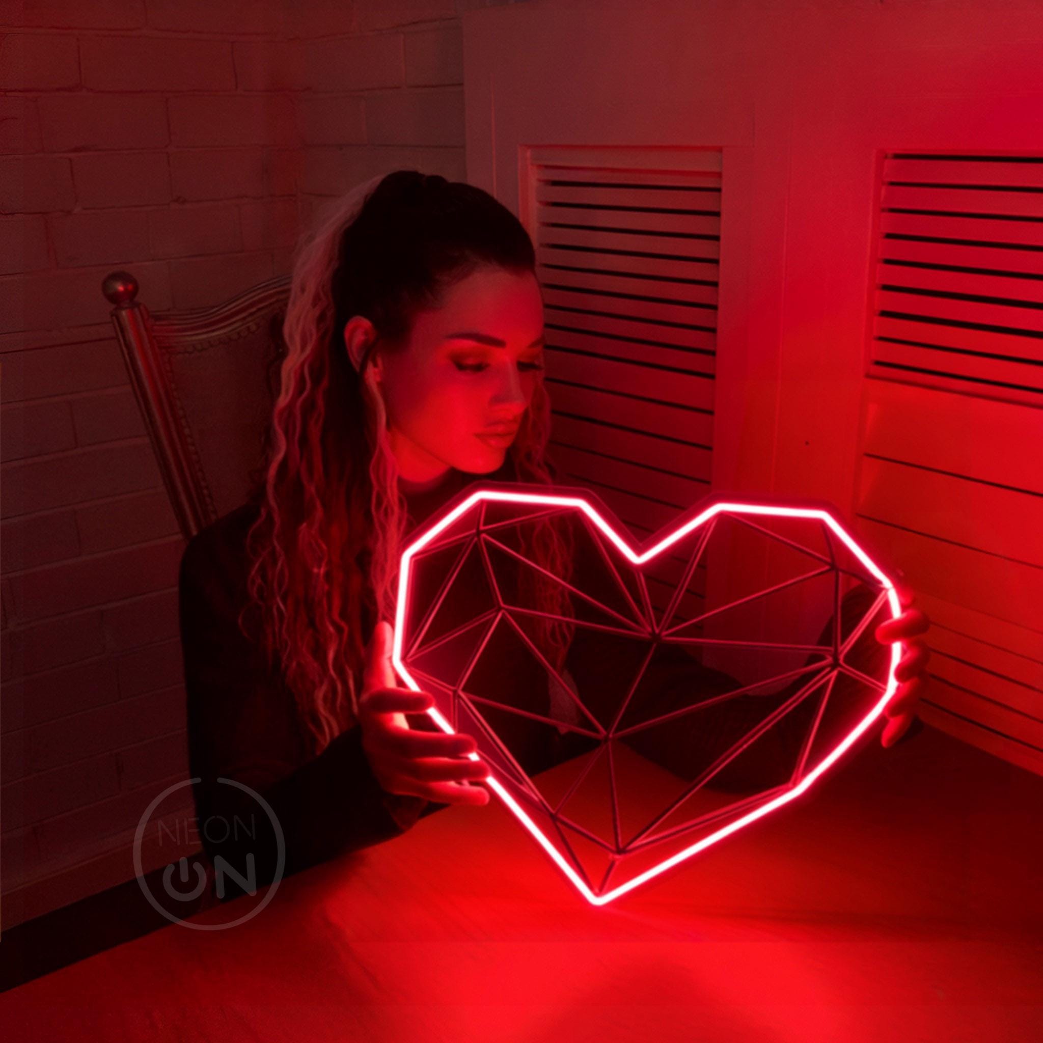 heart Neon Sign Bedroom Heart Neon Sign Custom Nails Salon Shop Sign Event Party Home Wall Decor LED love letter Neon Lights