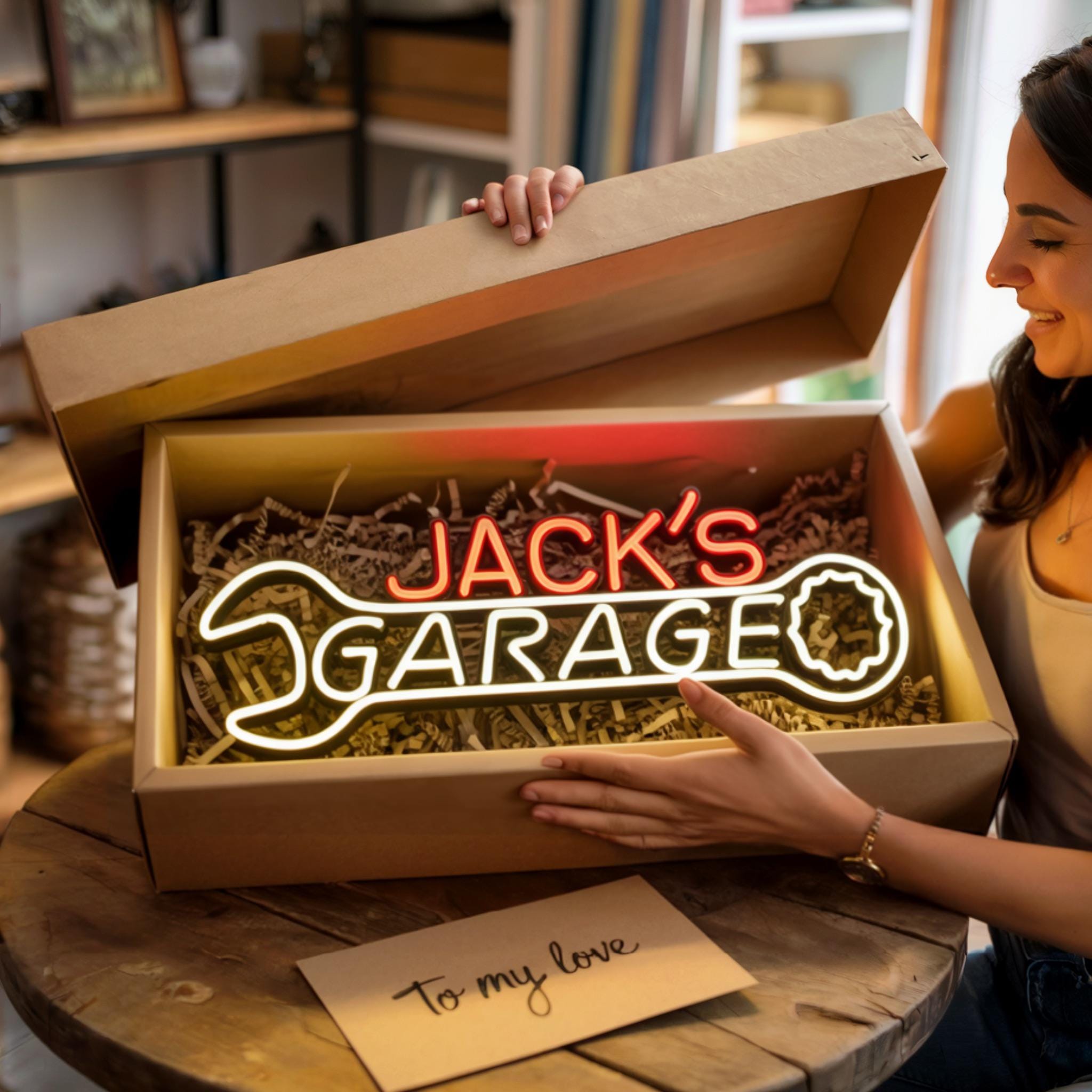 Custom Garage decor Signs, Personalized neon Garage Signs,Gift for Dad, Gift for husband,Man Cave Decor, Workshop Car Sign, garage sign