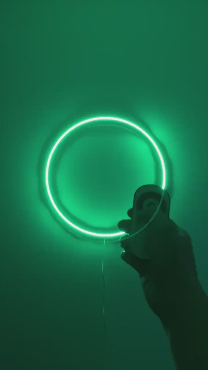 RGB color changing  Neon Sign, Zen Circle Neon Sign Enso Sign Decoration, Japanese Neon, Custom Round Circle wall light  Neon Sign