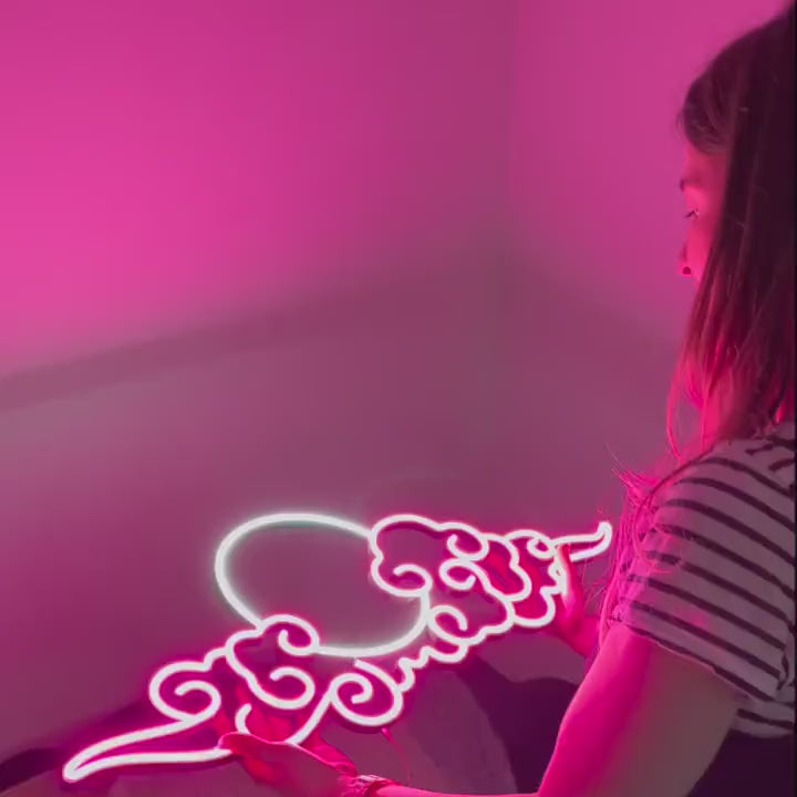 anime cloud sunset Neon Sign decor, Neon anime Sign, Wall Art, asian Decor, Neon Light,  neon Sign, Anime Art, Manga Art, anime wall art