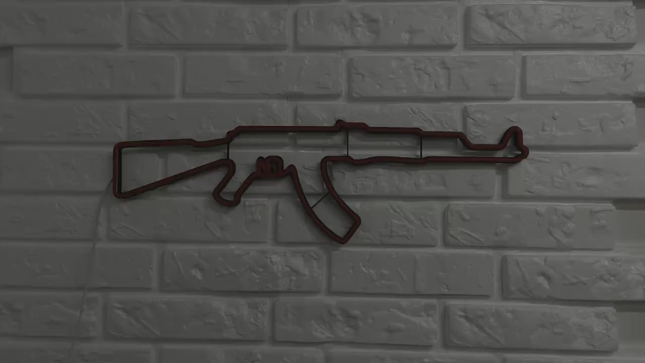 Gun Led Neon Signs AK 47  gift Pistol LED Neon Lights Gun  Wall Art Décor Neon Custom Desk light CS go neon rifle neon sign ak47 wall art