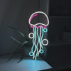 Jellyfish Neon Sign for Bar, Cafe & Game Room – 3D Purple LED Light, Aesthetic Ocean Decor, Eye-Catching Wall Art, Neon sign bedroom