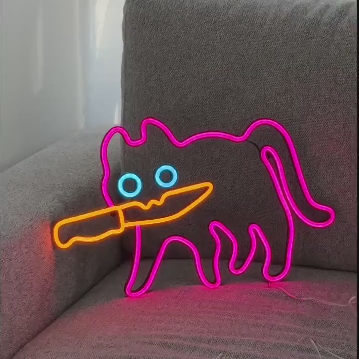 cat neon sign | The Ultimate LED Light for Meme Lovers & Wall Decor! | Perfect for Gaming Setups, Offices  Neon sign bedroom, neon sign