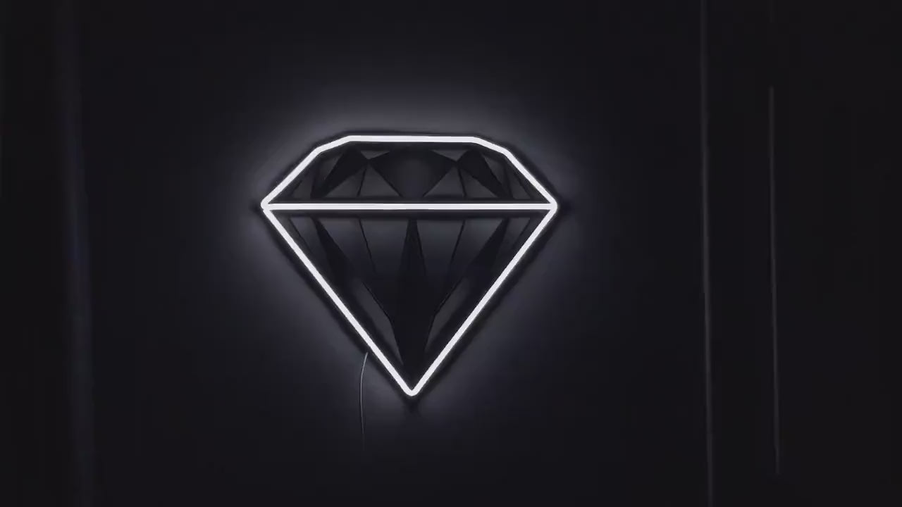 diamond wall art,  led Neon Sign, Wall Decor, bedroom  room decor, Custom Neon Sign home decor, geometric wall art, home decor modern