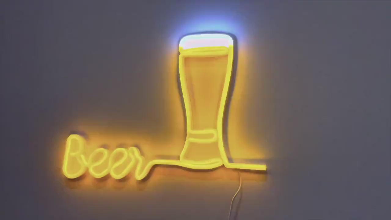Custom Beer Neon Sign  Personalized Bar Decor & Neon Sign Custom for Man Cave, Bar Signs, Gifts for Dad, Husband  Business Logo Sign