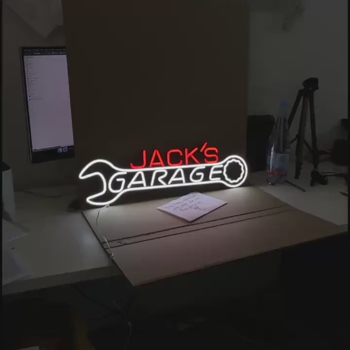 Custom Garage decor Signs,Personalized neon Garage Signs,Gift for Dad, Gift for husband,Man Cave Decor,Workshop Car Sign