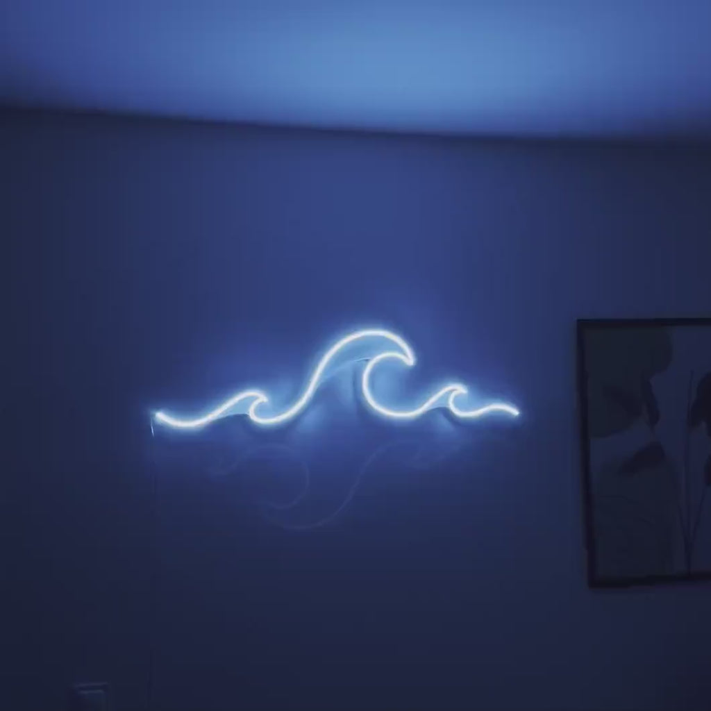 wave neon sign bedroom,  art wave ocean neon sign, neon led, neon sign bedroom, Led light Wall Decor, decor, Custom Neon Sign, ocean decor