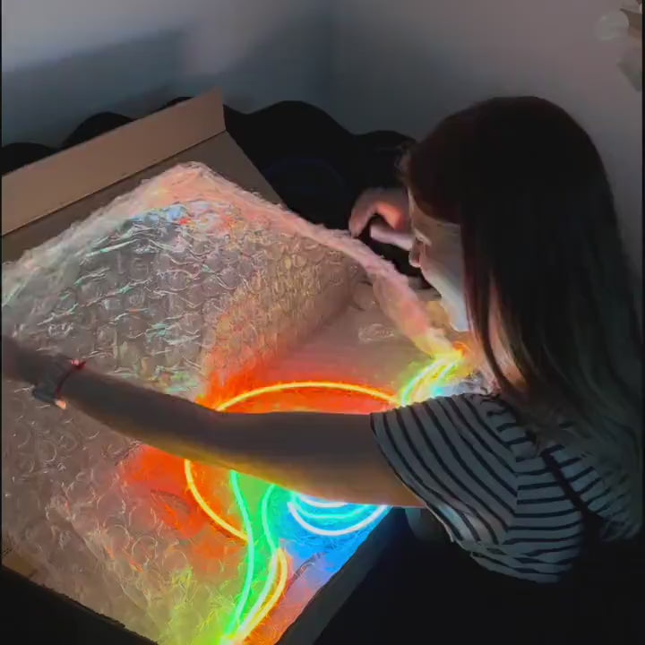 Wave Sunset Neon Wall Art - Ocean Neon Sign, LED Light Decor, Custom Neon Sign, Unique Gift for Him