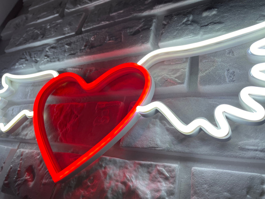 Heart with wings heart neon sign - Neonon