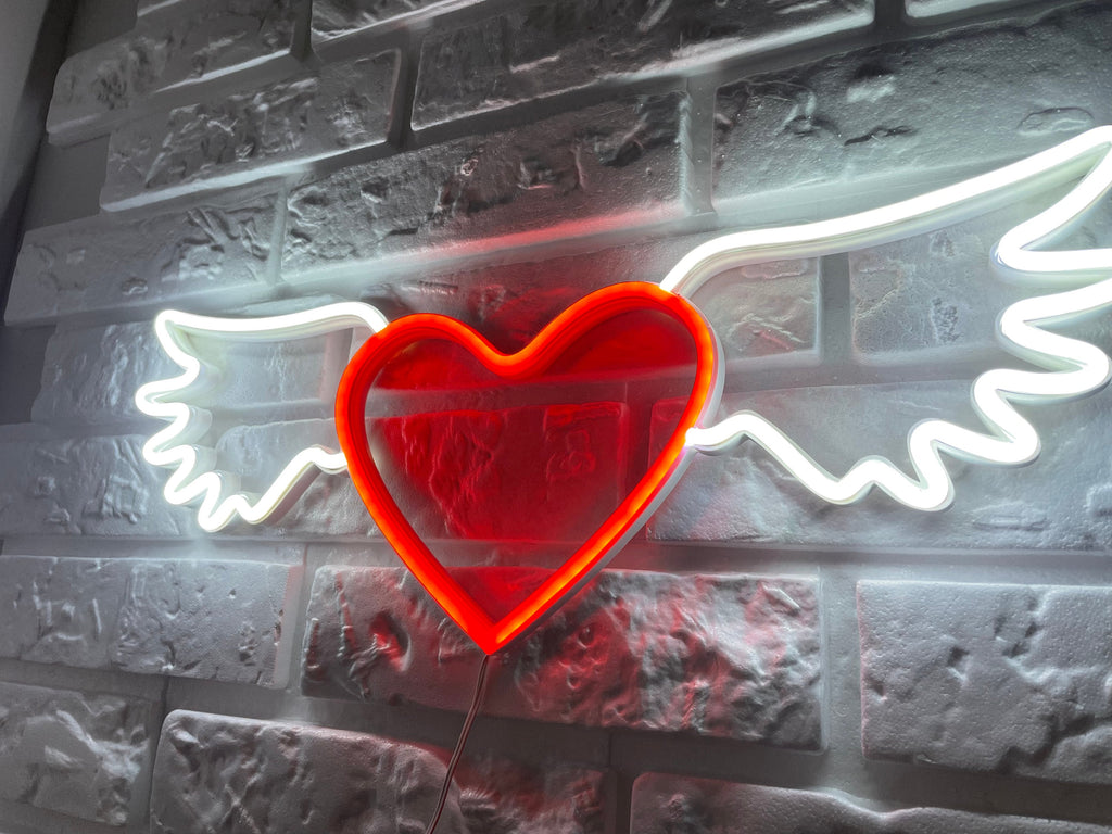 Heart with wings heart neon sign - Neonon