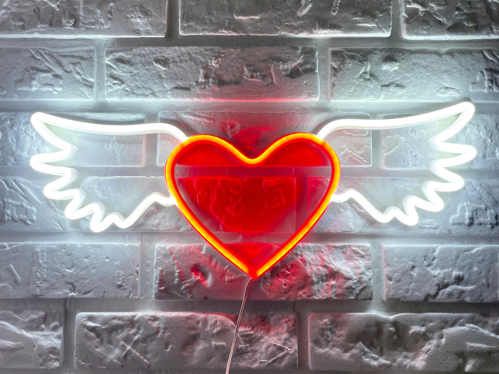 Heart with wings heart neon sign - Neonon