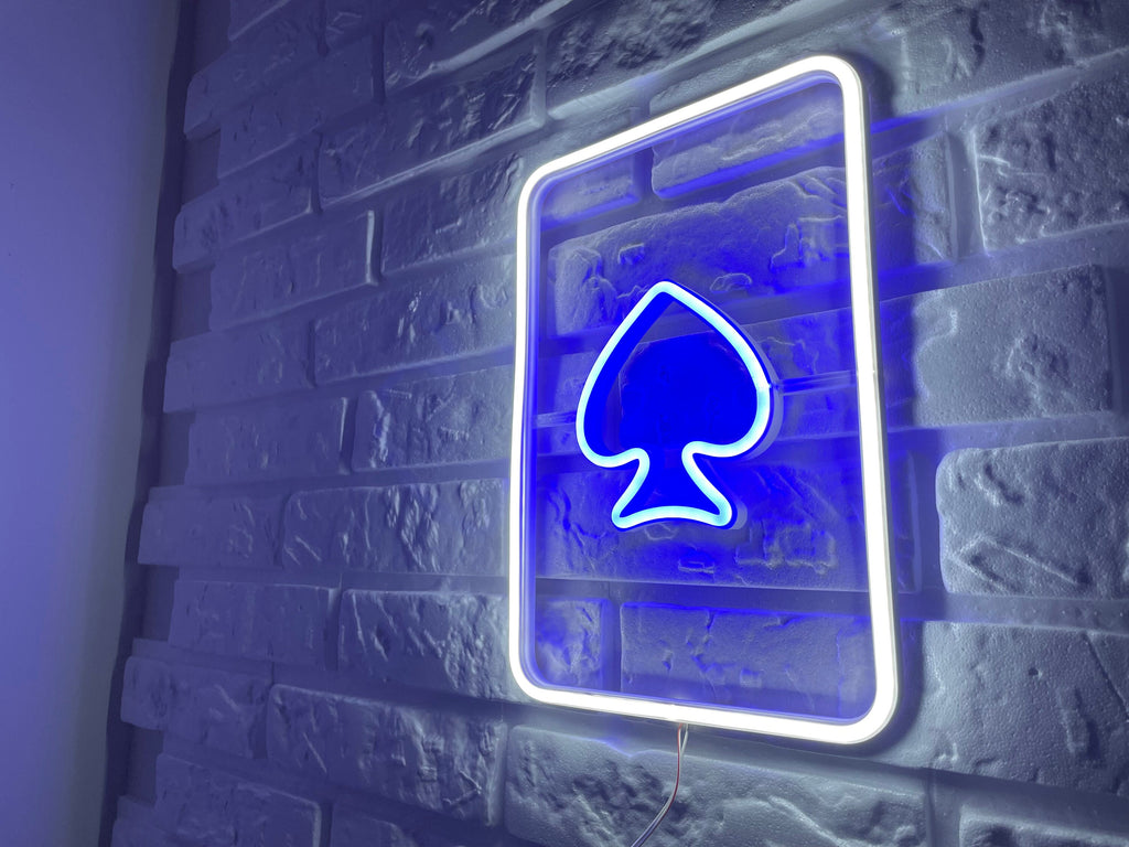 Playing poker card neon sign - Neonon