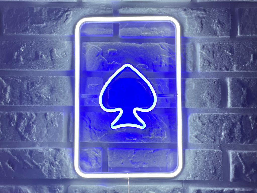 Playing poker card neon sign - Neonon