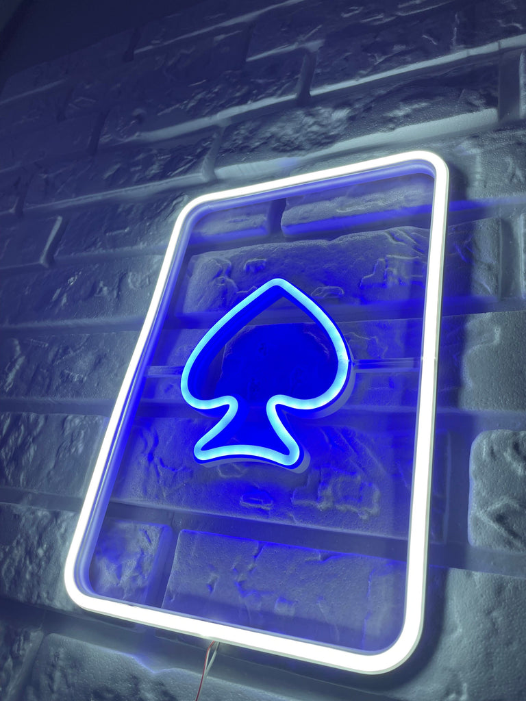 Playing poker card neon sign - Neonon