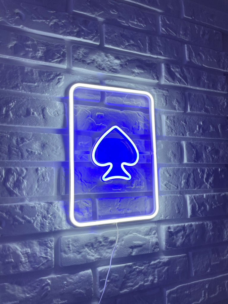 Playing poker card neon sign - Neonon