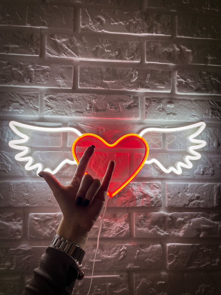 Heart with wings heart neon sign - Neonon