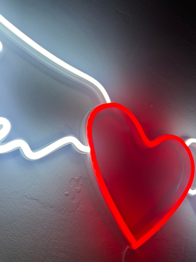 Heart with wings heart neon sign - Neonon