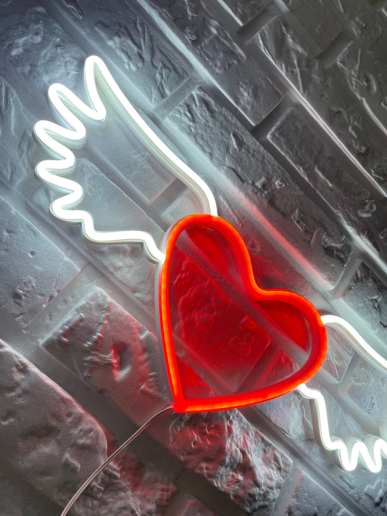 Heart with wings heart neon sign - Neonon