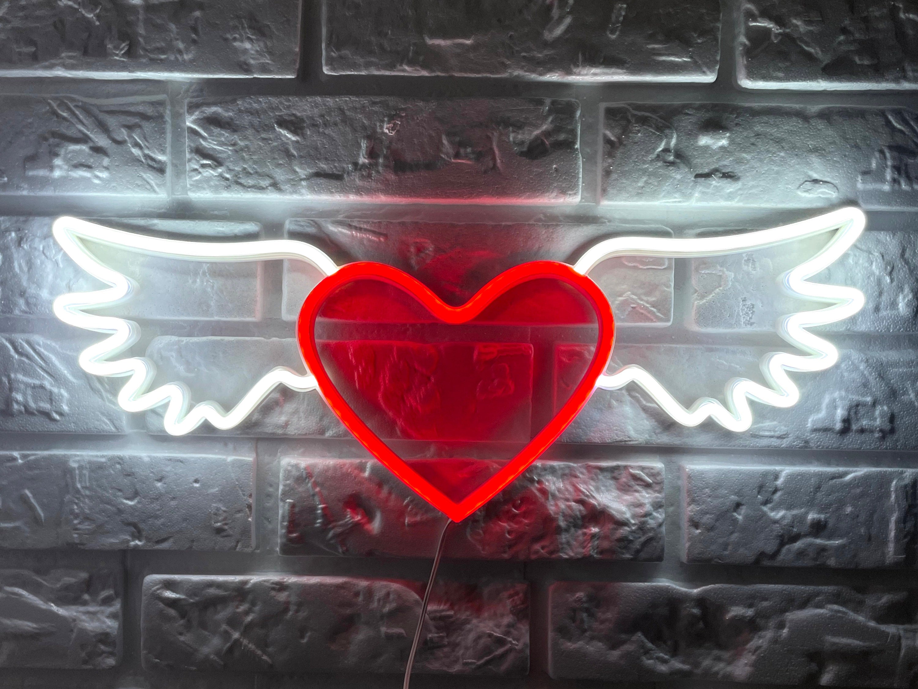 Heart with wings heart neon sign - Neonon