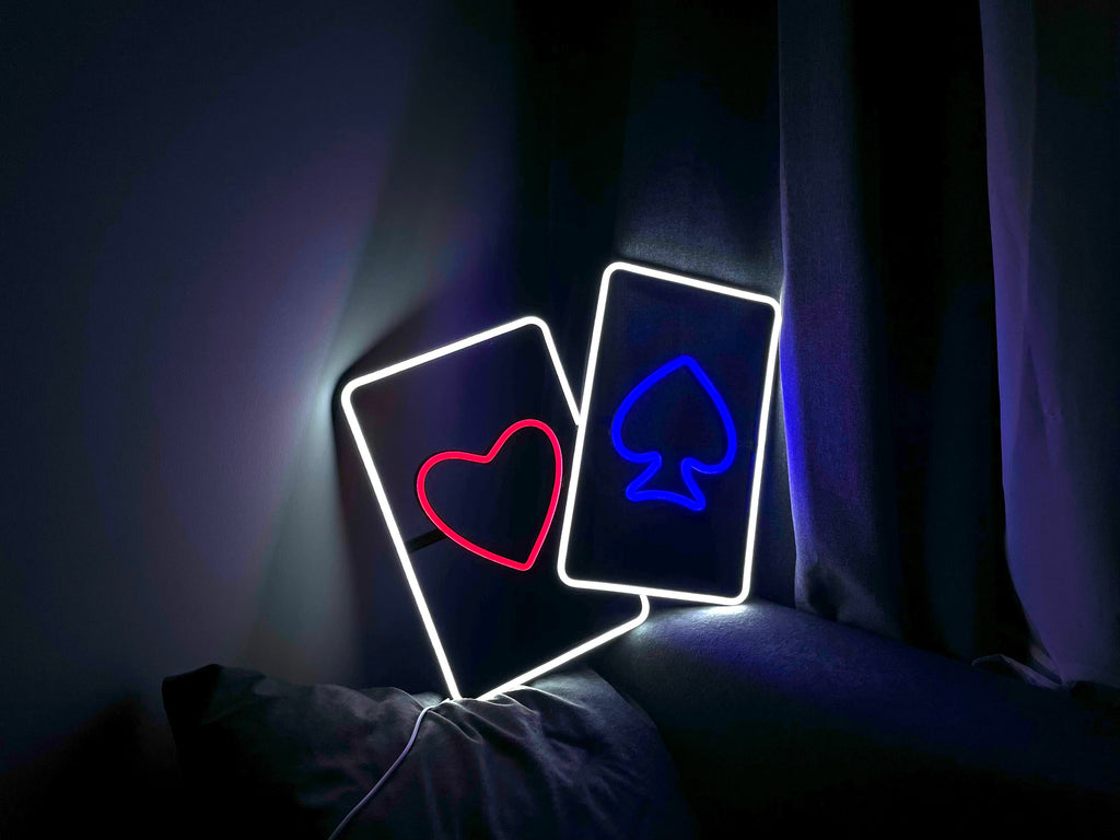 Poker cards neon signs - Neonon