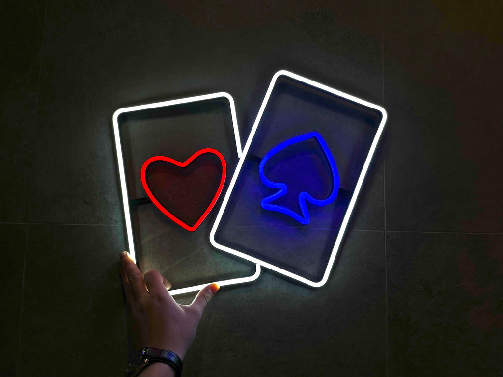 Poker cards neon signs - Neonon