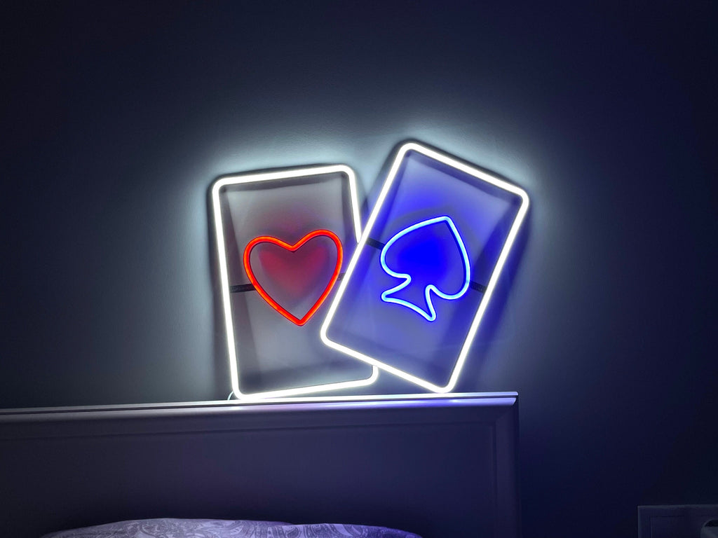 Poker cards neon signs - Neonon