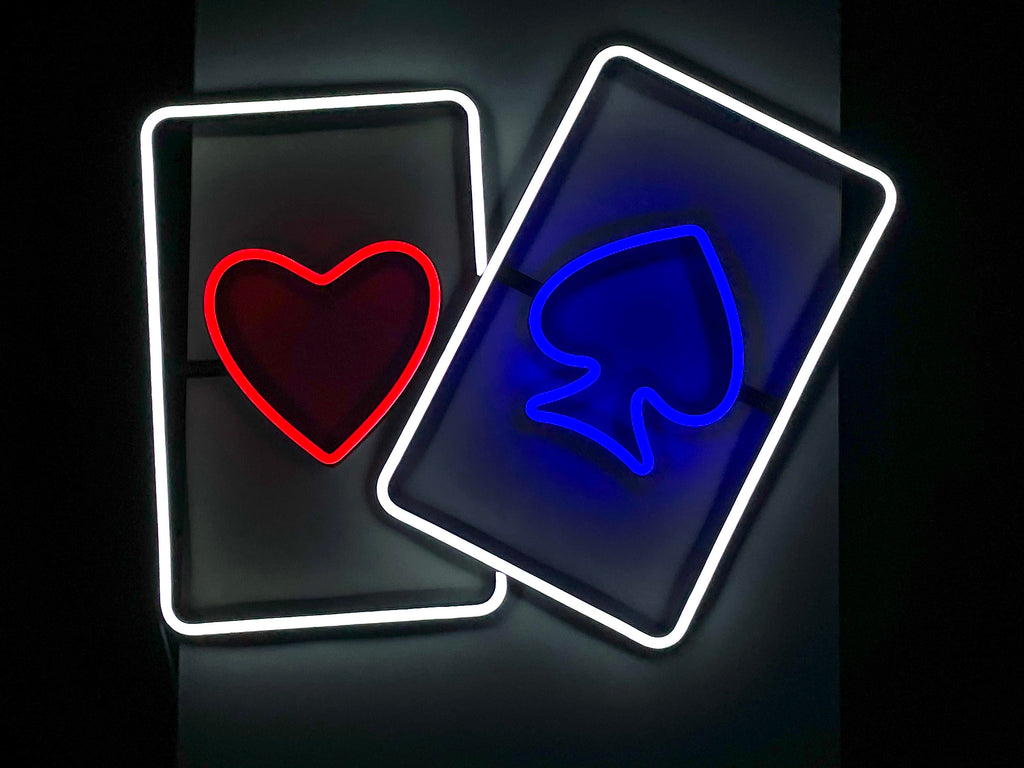 Poker cards neon signs - Neonon