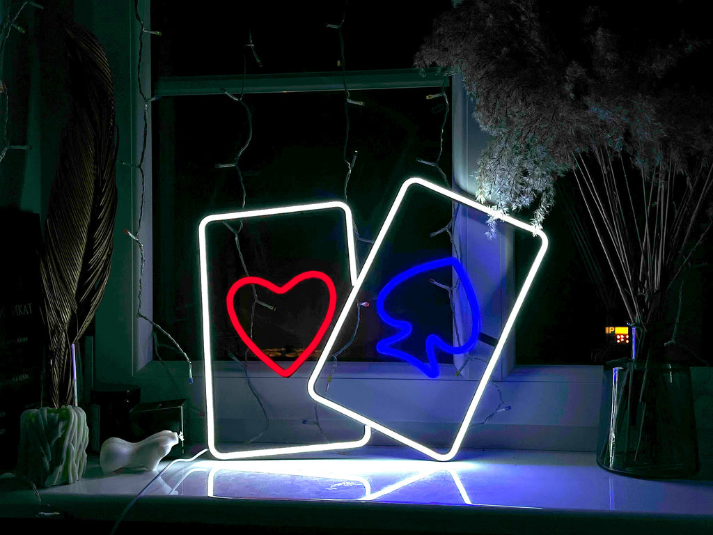 Poker cards neon signs - Neonon