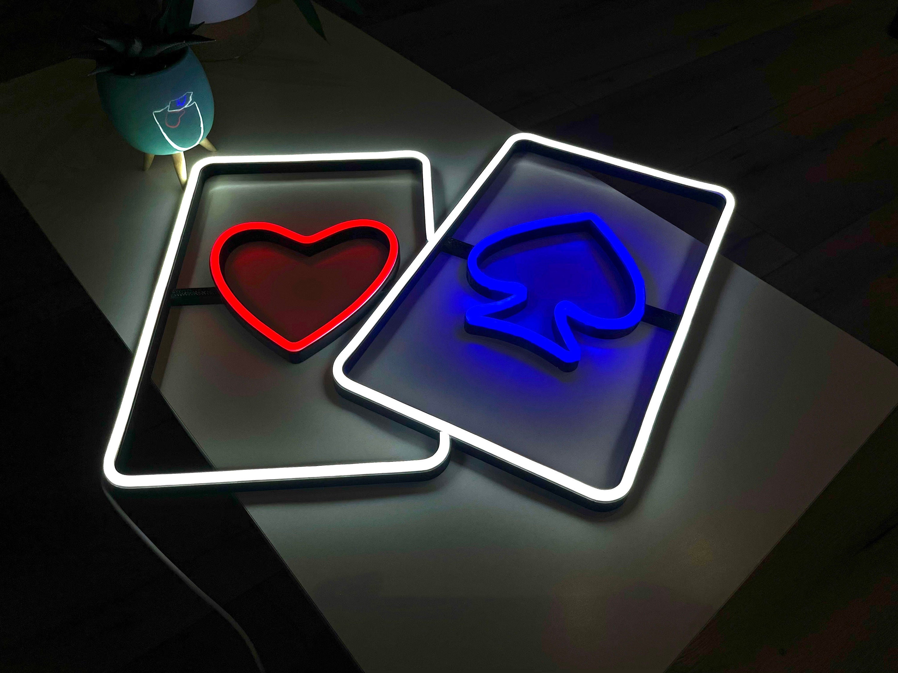 Poker cards neon signs - Neonon