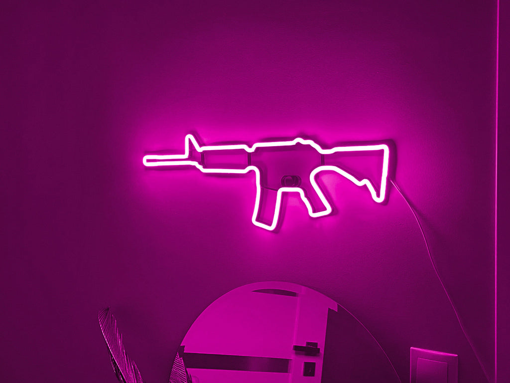 AR 15 rifle neon sign - Neonon