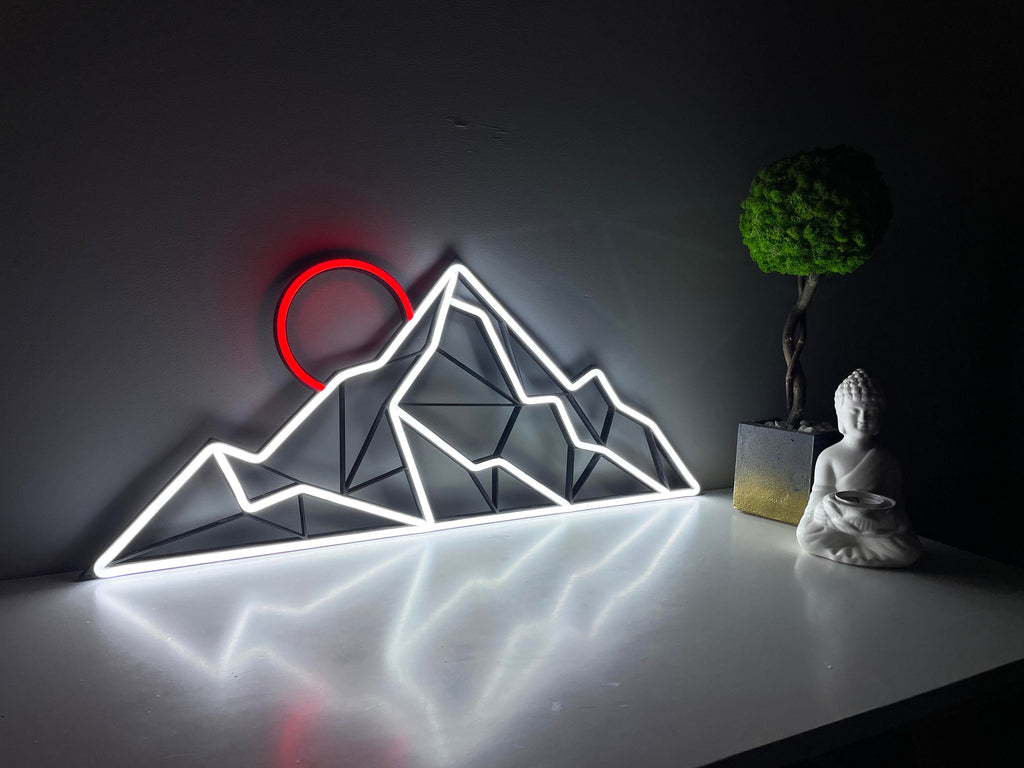 Mountain sunset neon sign - Neonon